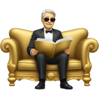 emojis.com billionaire-reading-gold-magazine