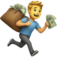 emojis.com guy-running-with-moneybag